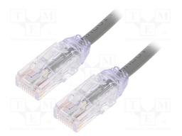 Patch cord; TX6A-28™,U/UTP; 6a; solid; Cu; LSZH; grey; Len: 2m; 28AWG