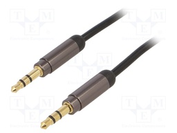 Cable; Jack 3.5mm 3pin plug,both sides; 1m; Plating: gold-plated