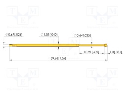 Test needle; Spring compression: 8mm; 10mm; 3A; steel; gold-plated