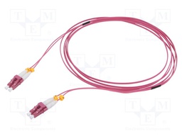 Fiber patch cord; OM4; LC/UPC,both sides; 5m; LSZH; pink