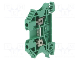 Splice terminal: rail; 2.5mm2; ways: 1; terminals: 2; green; wemid