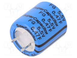 Capacitor: electrolytic; 0.47F; 5.5VDC; ESR: 120Ω; THT; -20÷+80%