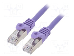 Patch cord; S/FTP; 6a; solid; Cu; LSZH; violet; Len: 3m; 27AWG