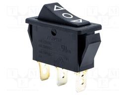 ROCKER; SPDT; ON-OFF-ON; 15A/125VAC; black; none; R4; 30.1x11.1mm