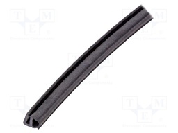 Gasket; EPDM/PVC; black; L: 10m; W: 8.8mm; H: 10mm