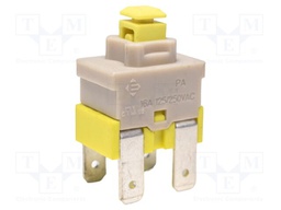 Switch: push-button; Pos: 2; DPST; 16A/250VAC; Rcont max: 20mΩ; PA5