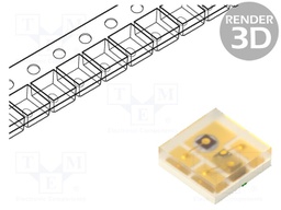LED; SMD; 0202; red/green; 0.65x0.65x0.25mm; 140°; 5mA