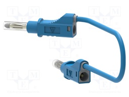 Test lead; 36A; banana plug 4mm,both sides; Len: 2m; blue