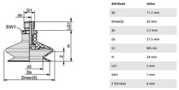 Component: suction cup; Man.series: FSGA; Mounting: M5-AG; 3.1g