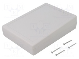 Enclosure: desktop; X: 140mm; Y: 190mm; Z: 49mm; polystyrene; grey