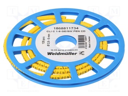 Markers for cables and wires; PVC; yellow; leaded; -30÷80°C