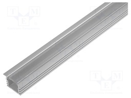 Profiles for LED modules; transparent; recessed; L: 1m; aluminium