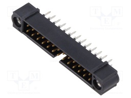 13+13 Pos. Male DIL Vertical Throughboard Conn. Jackscrews