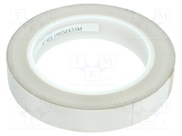 Tape: insulation; W: 19mm; L: 33m; D: 0.18mm; white; silicone; 5%; 3kV