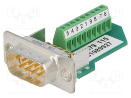 D-Sub; PIN: 9; plug; Variosub; male; screw terminal; for cable; 5A