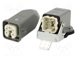 Connector: HDC; male + female; S-A; PIN: 5; 4+PE; size 3A; angled