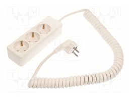 Extension lead; 3G1.5mm2; coiled,with protection; Sockets: 3