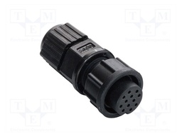 Plug; Connector: circular; size B; female; PIN: 3; w/o contacts