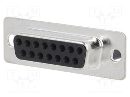 D-Sub; PIN: 15; plug; female; w/o contacts; crimped; for cable