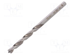 Drill bit; for wood; Ø: 4mm; L: 75mm; HSS; Working part len: 43mm