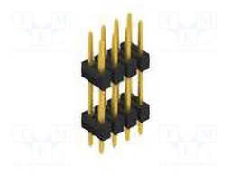 Connector: pin strips; pin header; male; PIN: 8; 2.54mm; THT; 2x4