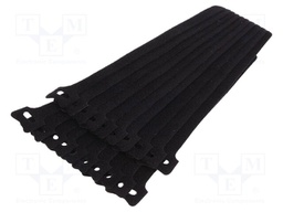 Velcro tie; L: 210mm; W: 16mm; black; 20pcs; Ømax: 50mm
