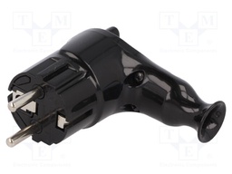 Connector: AC supply; plug; Layout: 2P+PE; black; 250VAC; 16A; PIN: 3