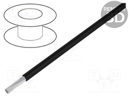 Wire; UL AWM 1213; stranded; Cu; 28AWG; black; PTFE; 600V; 30,5m