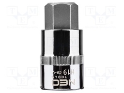 Socket; hex key,socket spanner; HEX 19mm; 1/2"