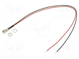 Indicator: LED; recessed; green; 2.1VDC; Ø6mm; metal; ØLED: 3mm; 2mcd