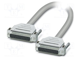Cable; D-Sub 25pin socket,both sides; PVC; Len: 3m; grey; Core: Cu