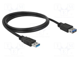 Cable; USB A plug,USB B micro plug; gold-plated; 2m; black; Cu
