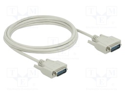 Cable; D-Sub 15pin plug,both sides; Len: 3m; beige; Øcable: 6mm