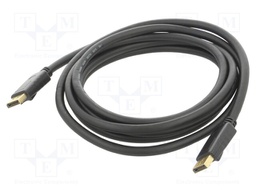 Cable; DisplayPort 1.2; DisplayPort plug,both sides; PVC; Len: 3m