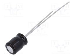 Capacitor: electrolytic; THT; 10uF; 50VDC; Ø5x7mm; Pitch: 2mm; ±20%