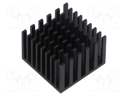 Heatsink: extruded; grilled; black; L: 21mm; W: 21mm; H: 15mm
