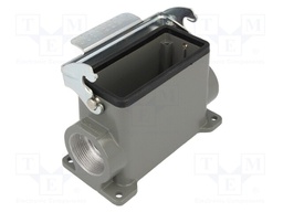 Enclosure: for HDC connectors; size 16B; with latch; high; angled