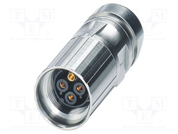 Connector: M17; plug; ST; PIN: 4; 630V; 25A; shielded; IP67; 3+PE