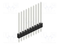Connector: pin strips; pin header; male; PIN: 10; 1.27mm; THT; 1x10