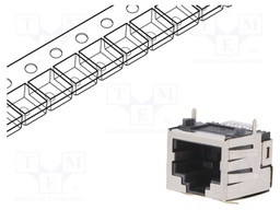 Socket; RJ45; PIN: 8; Cat: 5; shielded; Layout: 8p8c; SMT; horizontal