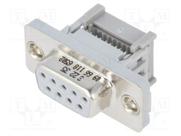 D-Sub; PIN: 9; plug; female; IDC; for ribbon cable; UNC4-40; 1.27mm