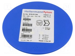 Markers for cables and wires; Label symbol: L; 1÷3mm; PVC; yellow