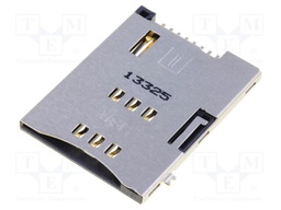 Connector: for cards; SIM; shielded,push-push; SMT; gold-plated
