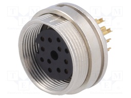 Connector: M16; female; IP40; socket; soldering; 60V; PIN: 12; 3A