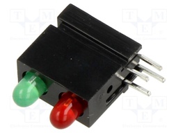 LED; in housing; 3mm; No.of diodes: 2; red/green; 20mA