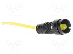 Indicator: LED; recessed; yellow; 230VAC; Ø5mm; IP20; cables; 330mm