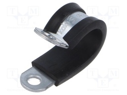 Fixing clamp; ØBundle : 18mm; W: 15mm; steel; Cover material: EPDM