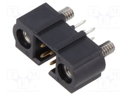 2+2 Pos. Male DIL Vertical Throughboard Conn. Jackscrews