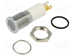 Indicator: LED; flat; red/green/yellow; Ø14mm; IP67; brass; Q14