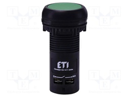 Switch: push-button; 22mm; NC + NO; green; IP65; flat; E; Pos: 2
